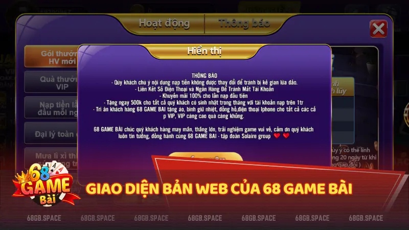 Khi đã vào trang chủ, bạn sẽ thấy giao diện chính với các thông tin chào mừng và hướng dẫn nhanh.